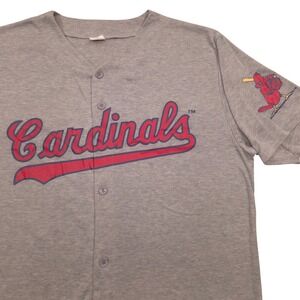 VTG St. Louis Cardinals‎ MLB Baseball Button Down Jersey Shirt Gray Mens XL